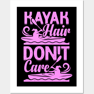 Kayak Hair Don't Care Kayaking Girl Gift Posters and Art